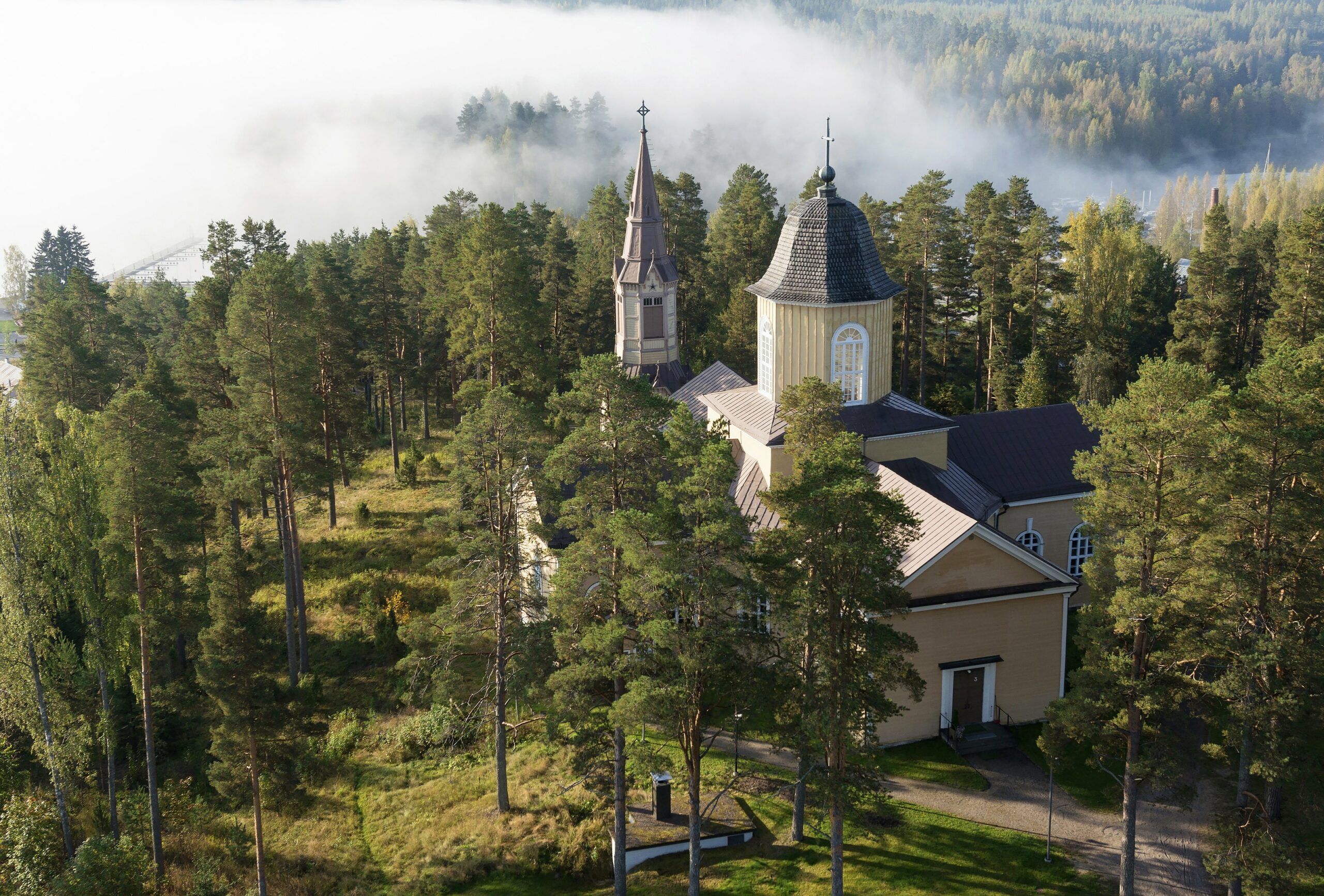 AERIAL VIEW OF KORPILAHTI CHURCH